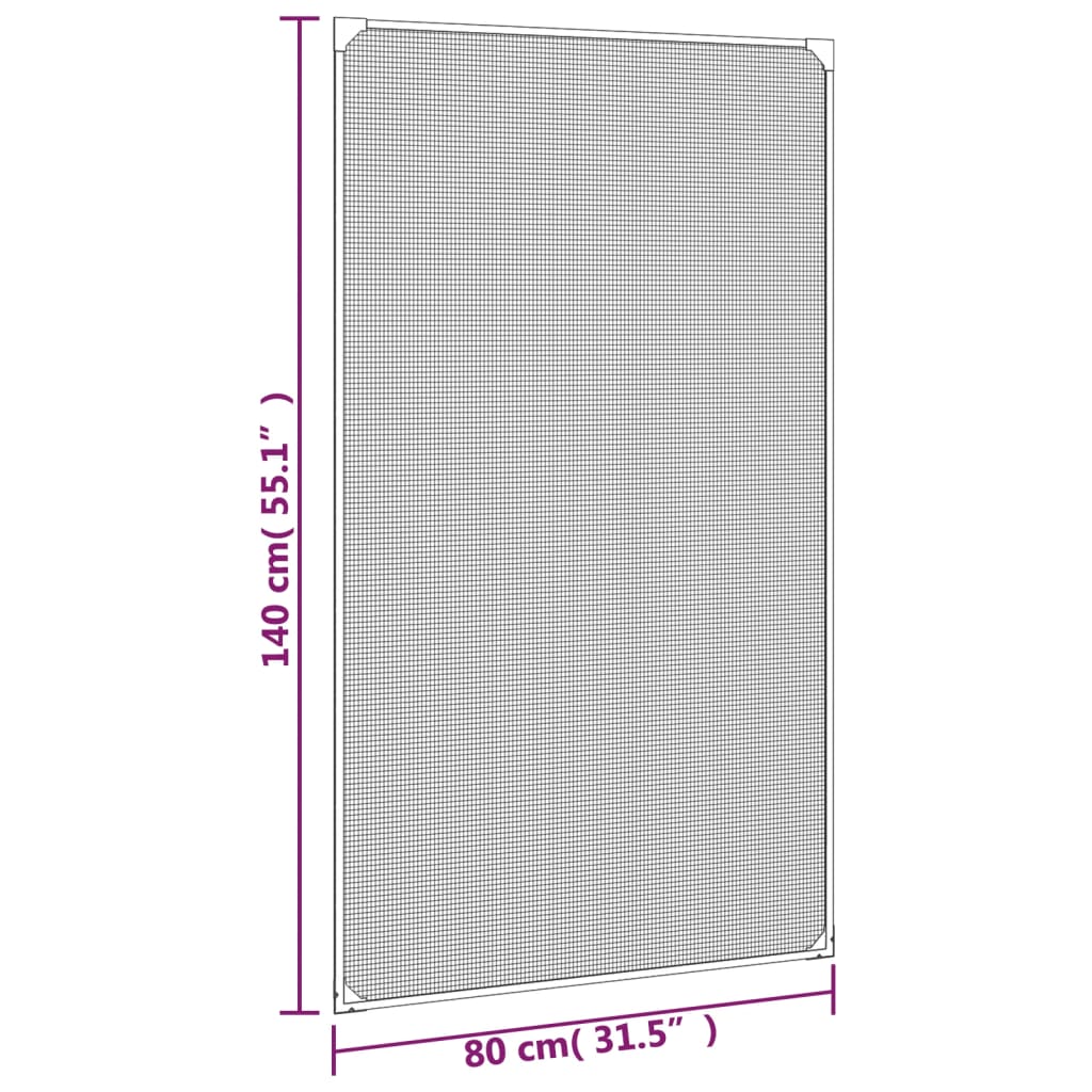 Magnetisk insektskjerm for vindu antrasitt 80x140 cm