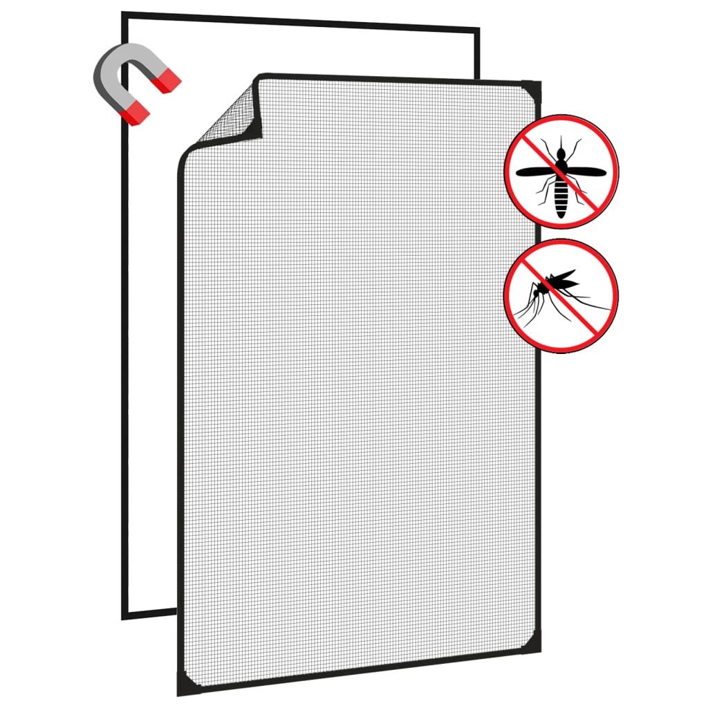 Magnetisk insektskjerm for vindu antrasitt 80x120 cm