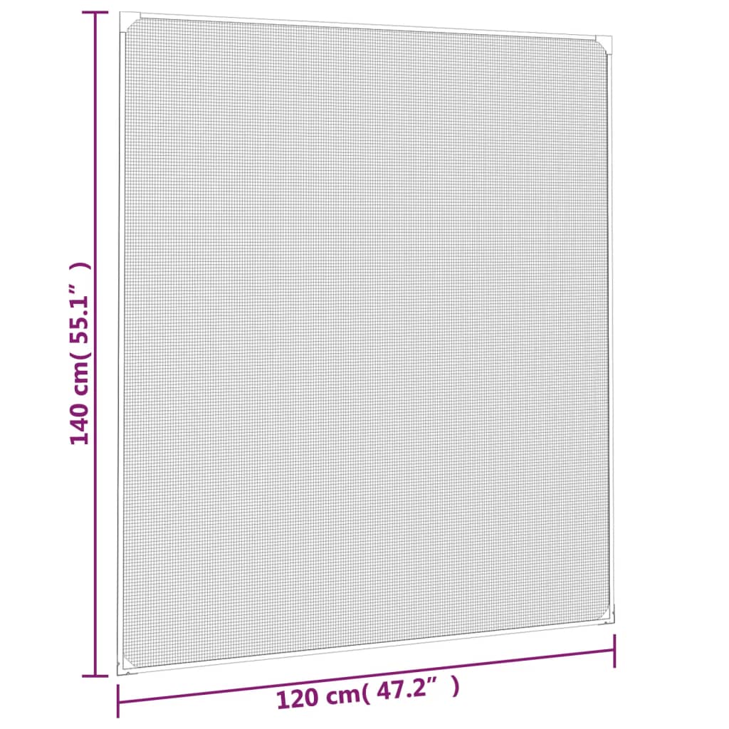 Magnetisk insektskjerm for vindu antrasitt 120x140 cm
