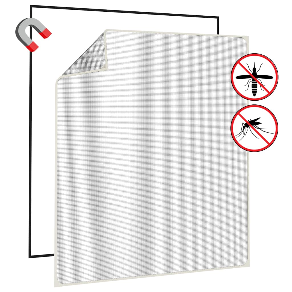 Magnetisk insektskjerm for vindu hvit 130x150 cm