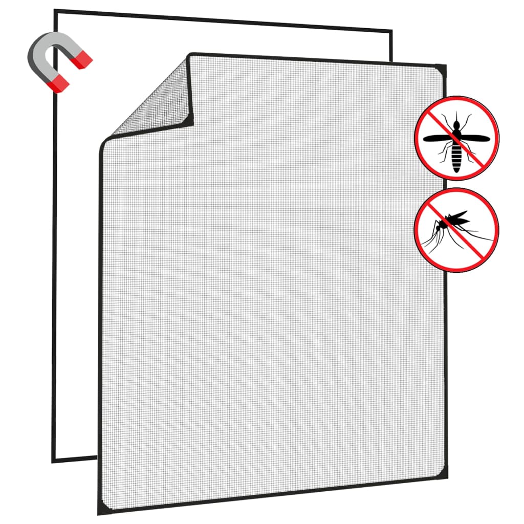 Magnetisk insektskjerm for vindu antrasitt 130x150 cm