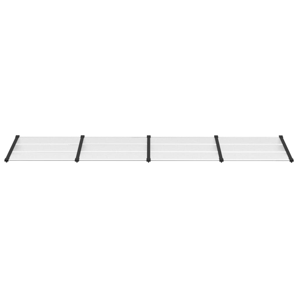 Skjermtak svart og gjennomsiktig 396x90 cm polykarbonat