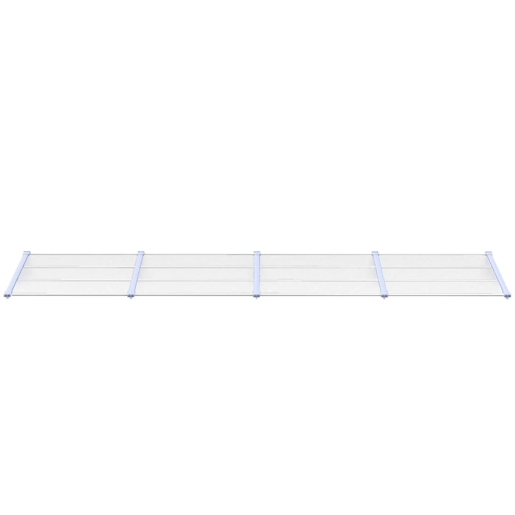 Skjermtak grå og gjennomsiktig 396x90 cm polykarbonat