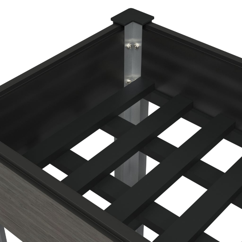 Høybed med hylle grå 100x50x75 cm WPC vidaXL