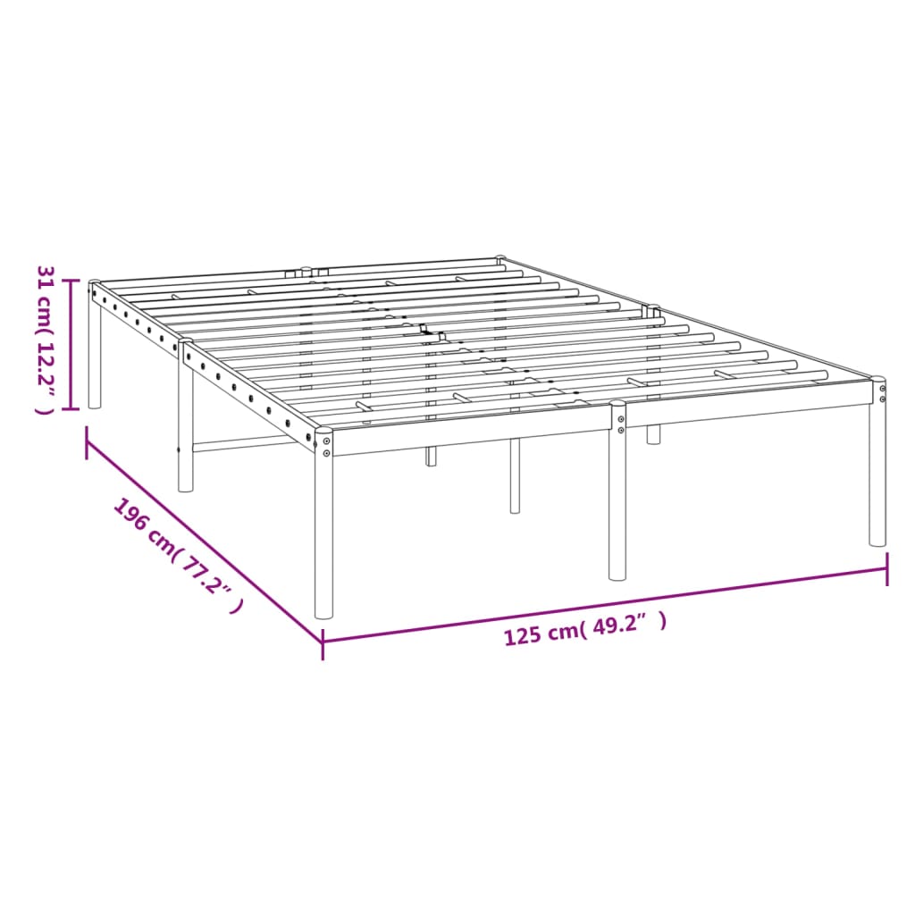 Sengeramme i metall svart 120x190 cm