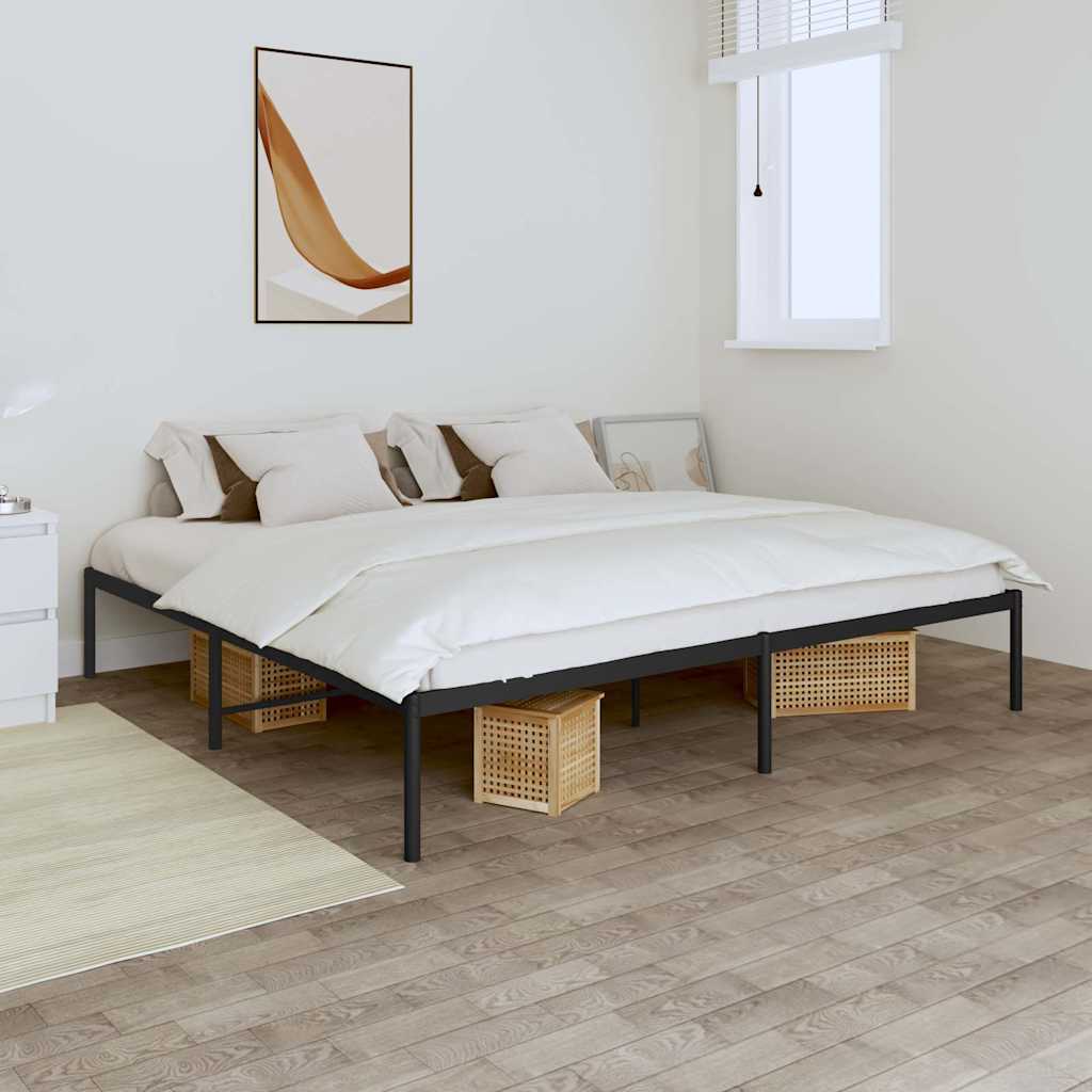 Sengeramme i metall svart 180x200 cm vidaXL