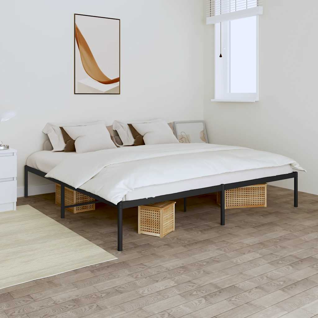 Sengeramme i metall svart 200x200 cm vidaXL