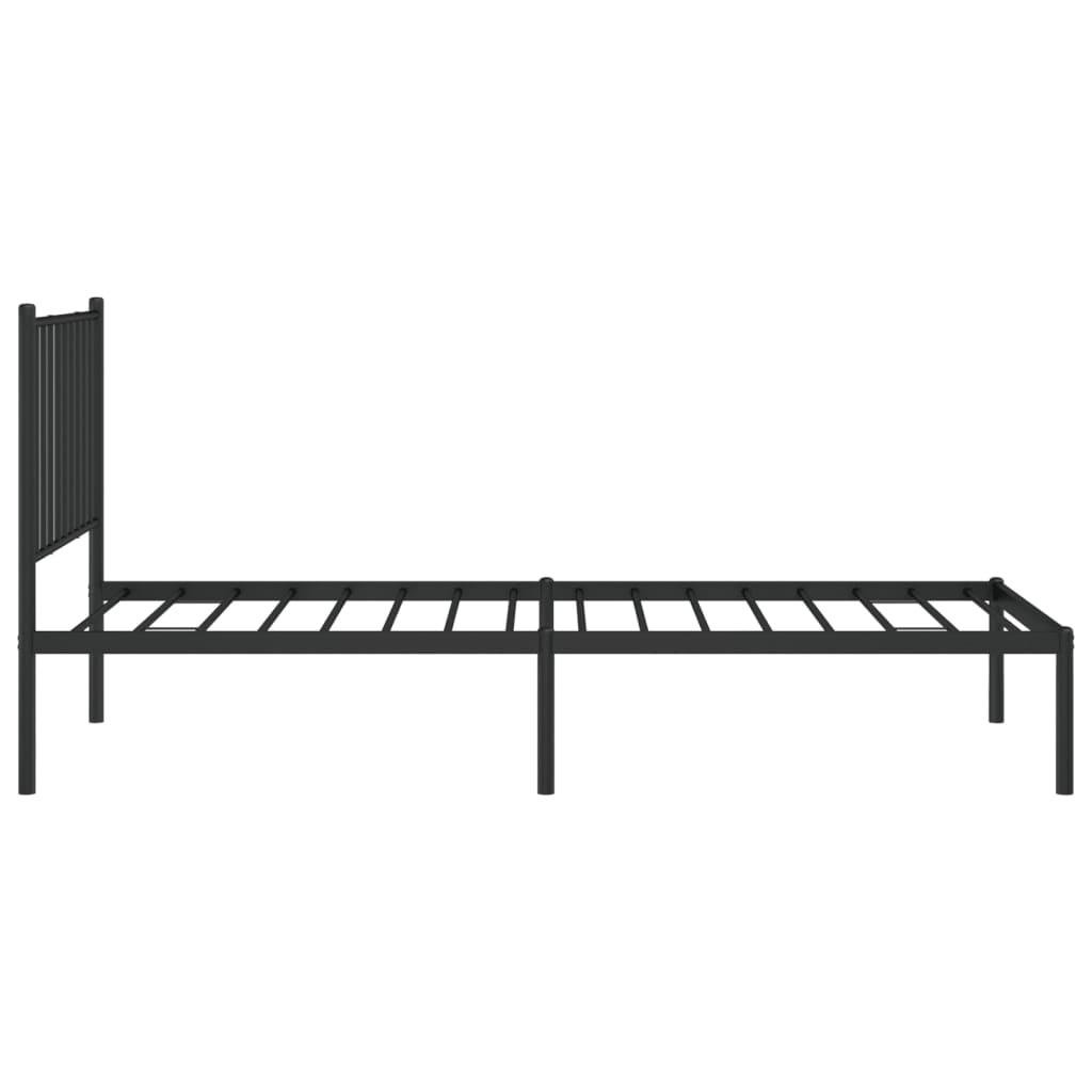 Sengeramme i metall med hodegavl svart 75x190 cm