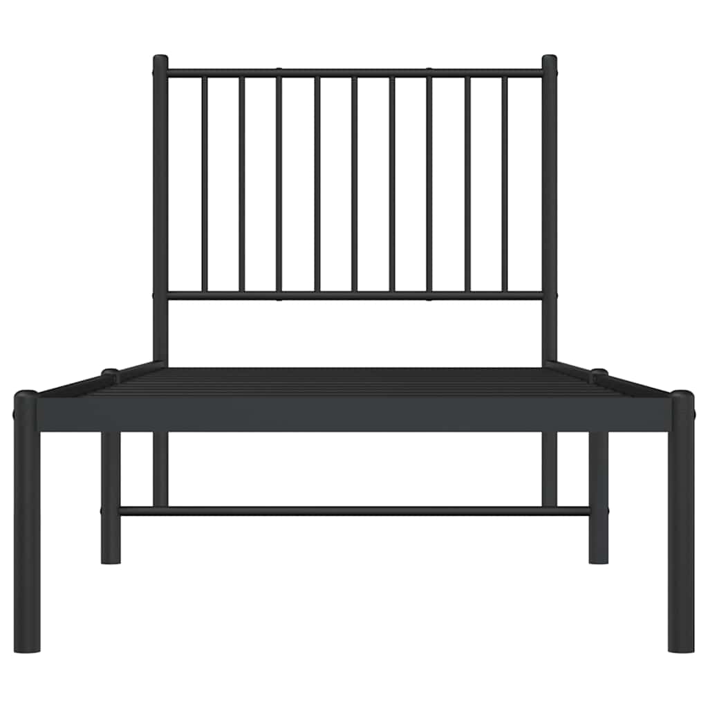 Sengeramme i metall med hodegavl svart 80x200 cm vidaXL