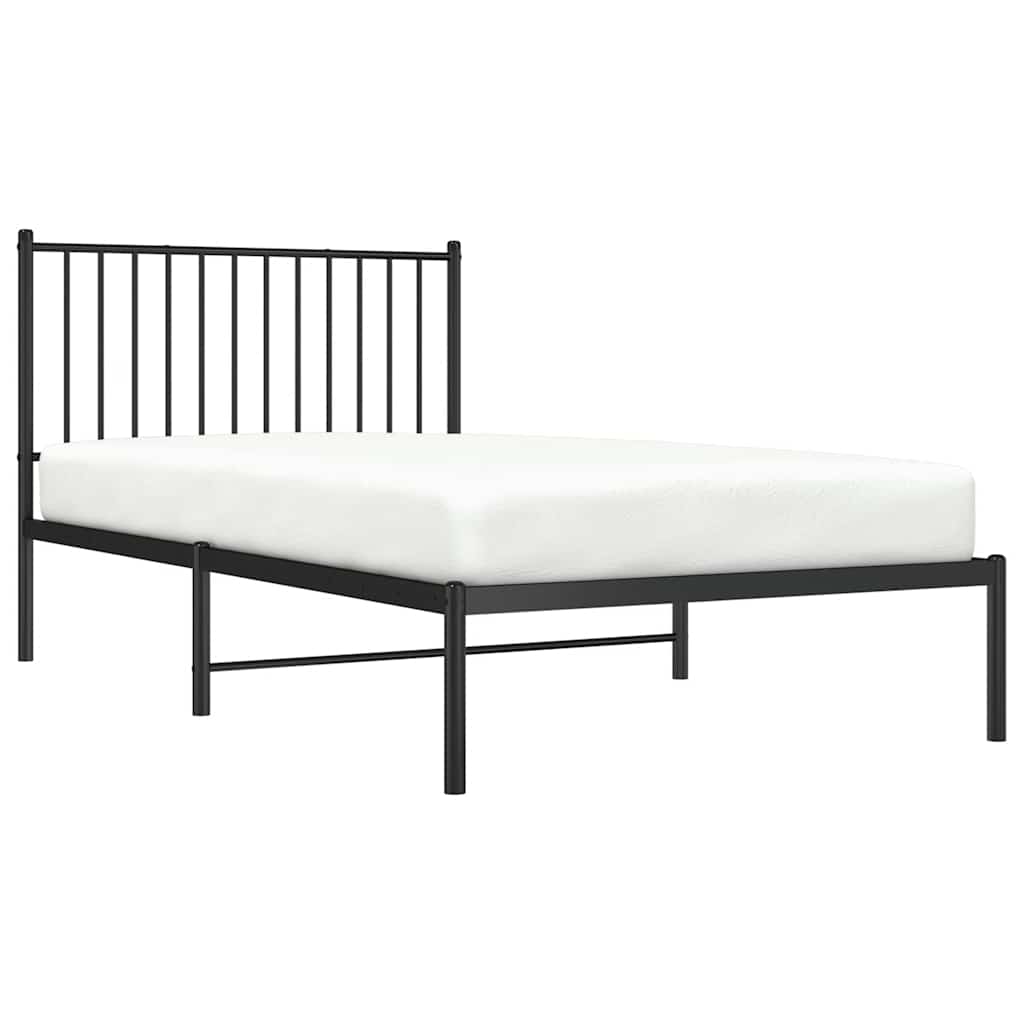 Sengeramme i metall med hodegavl svart 100x190 cm