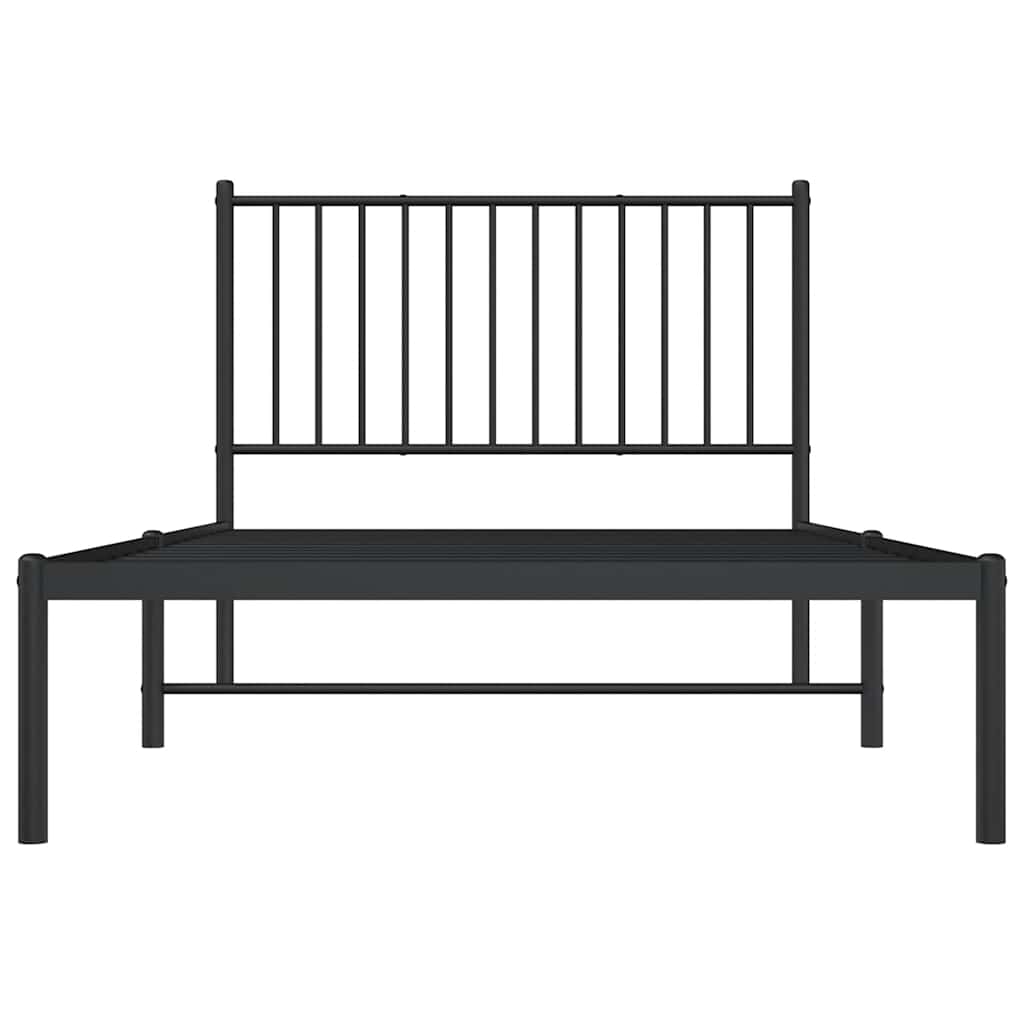Sengeramme i metall med hodegavl svart 100x190 cm