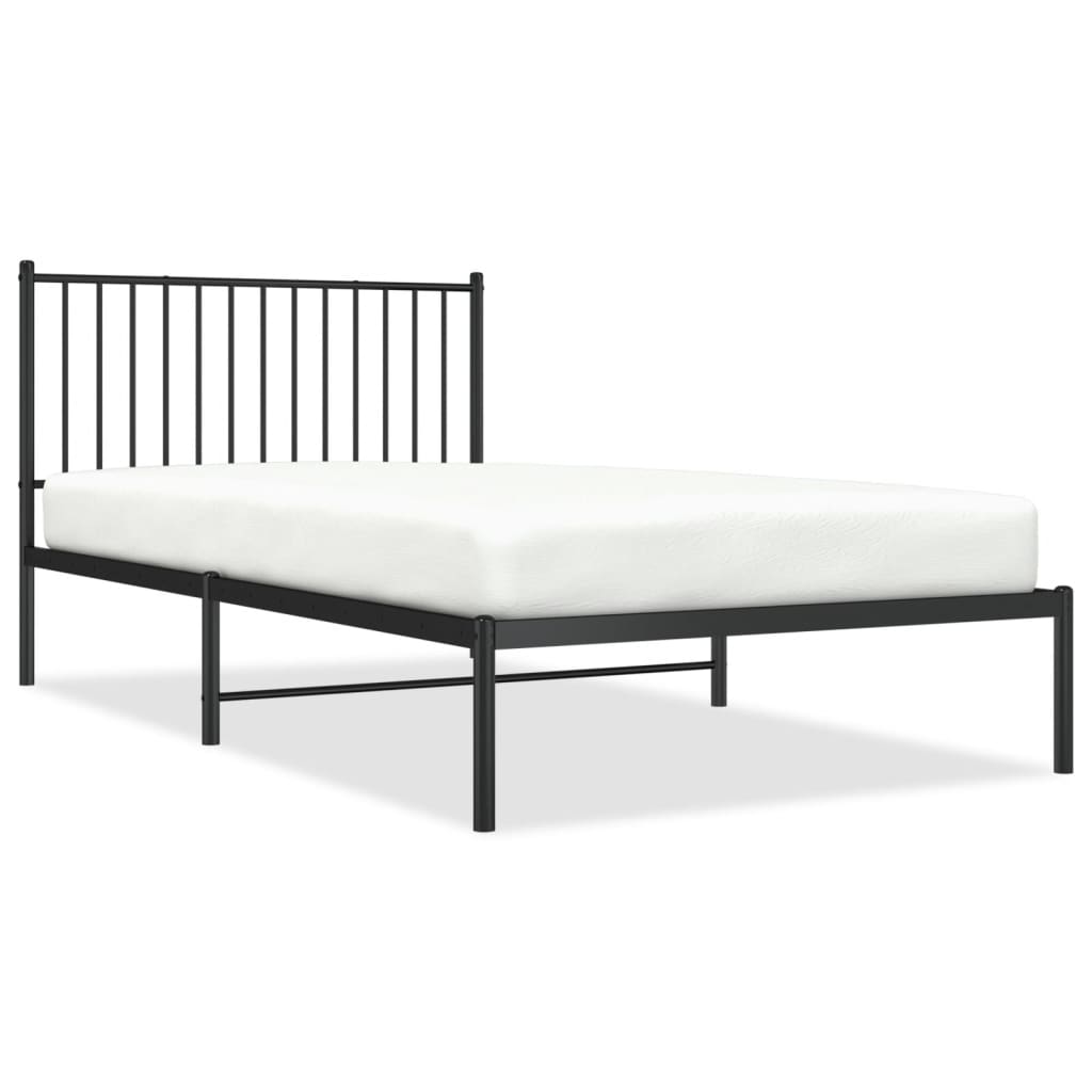 Sengeramme i metall med hodegavl svart 107x203 cm