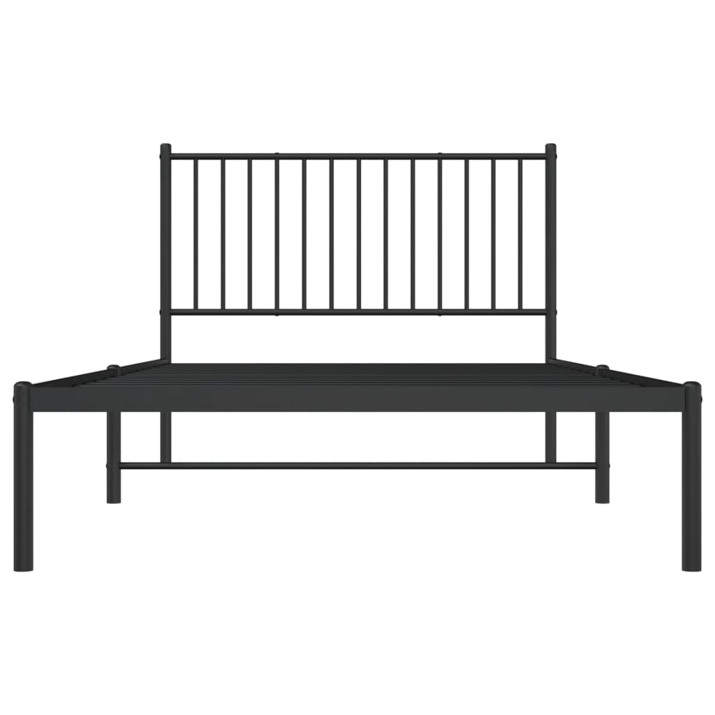 Sengeramme i metall med hodegavl svart 107x203 cm
