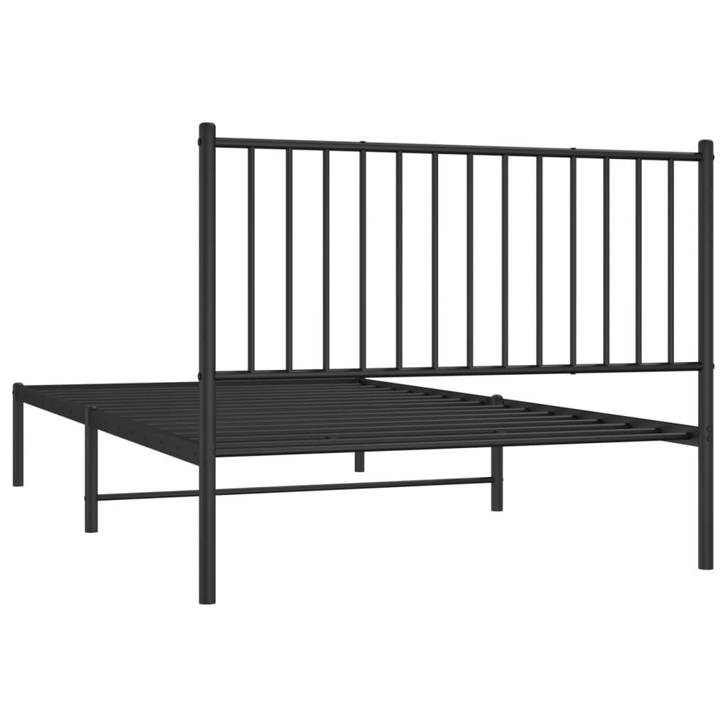 Sengeramme i metall med hodegavl svart 107x203 cm