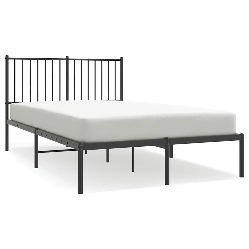 Sengeramme i metall med hodegavl svart 120x190 cm