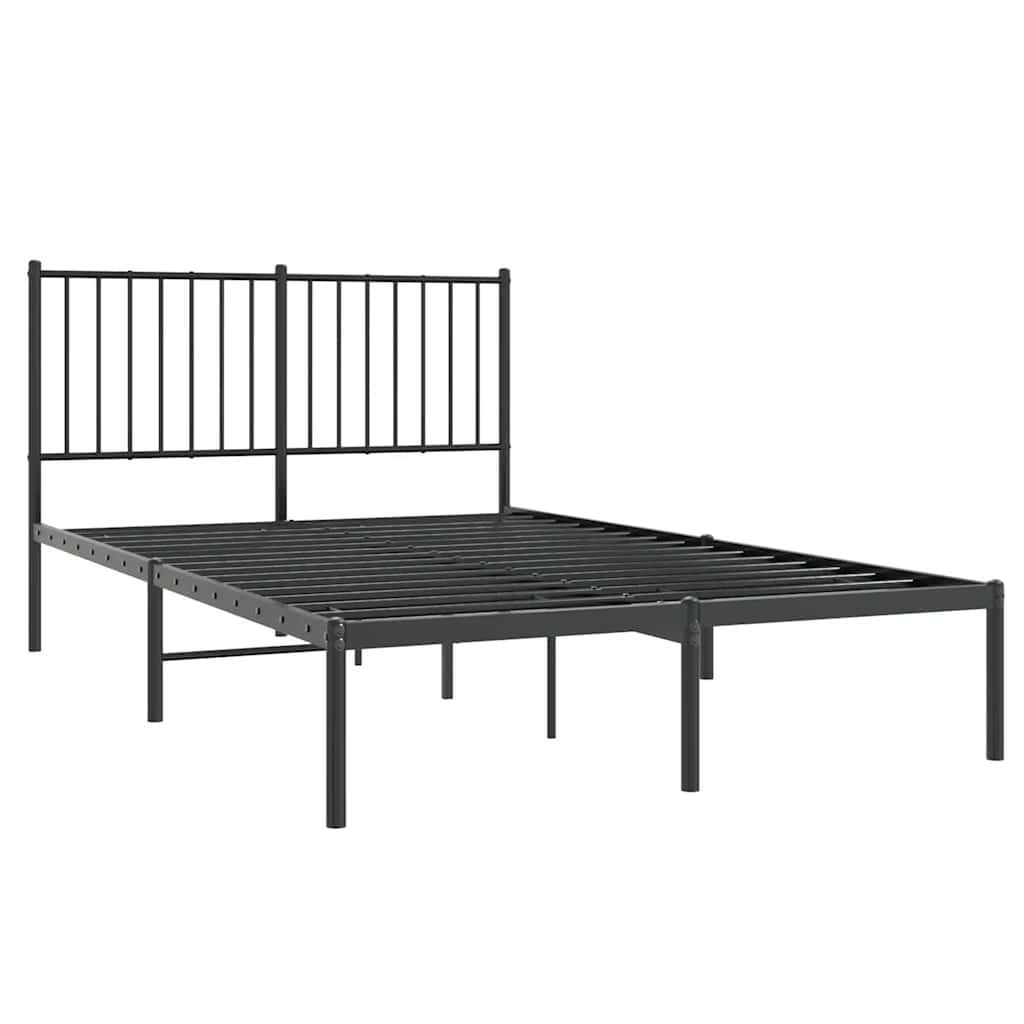 Sengeramme i metall med hodegavl svart 120x190 cm