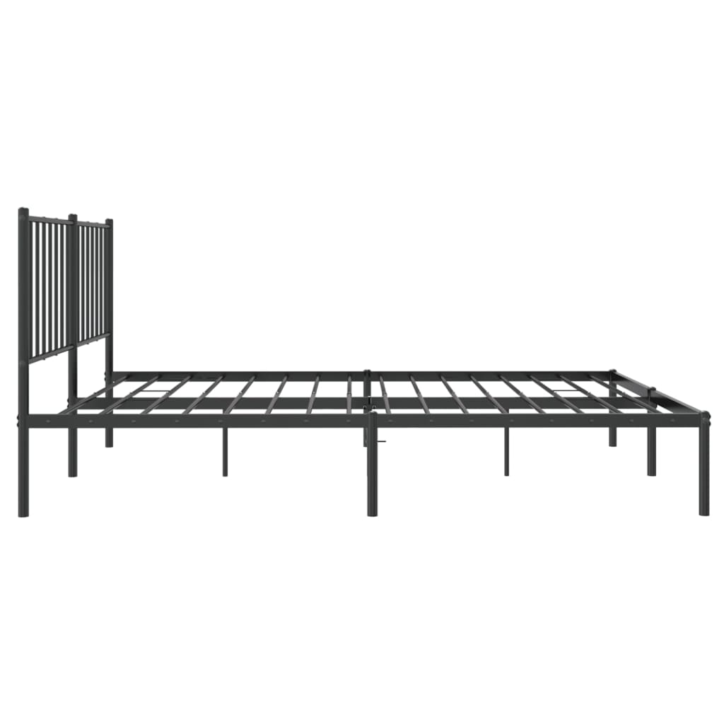 Sengeramme i metall med hodegavl svart 120x190 cm