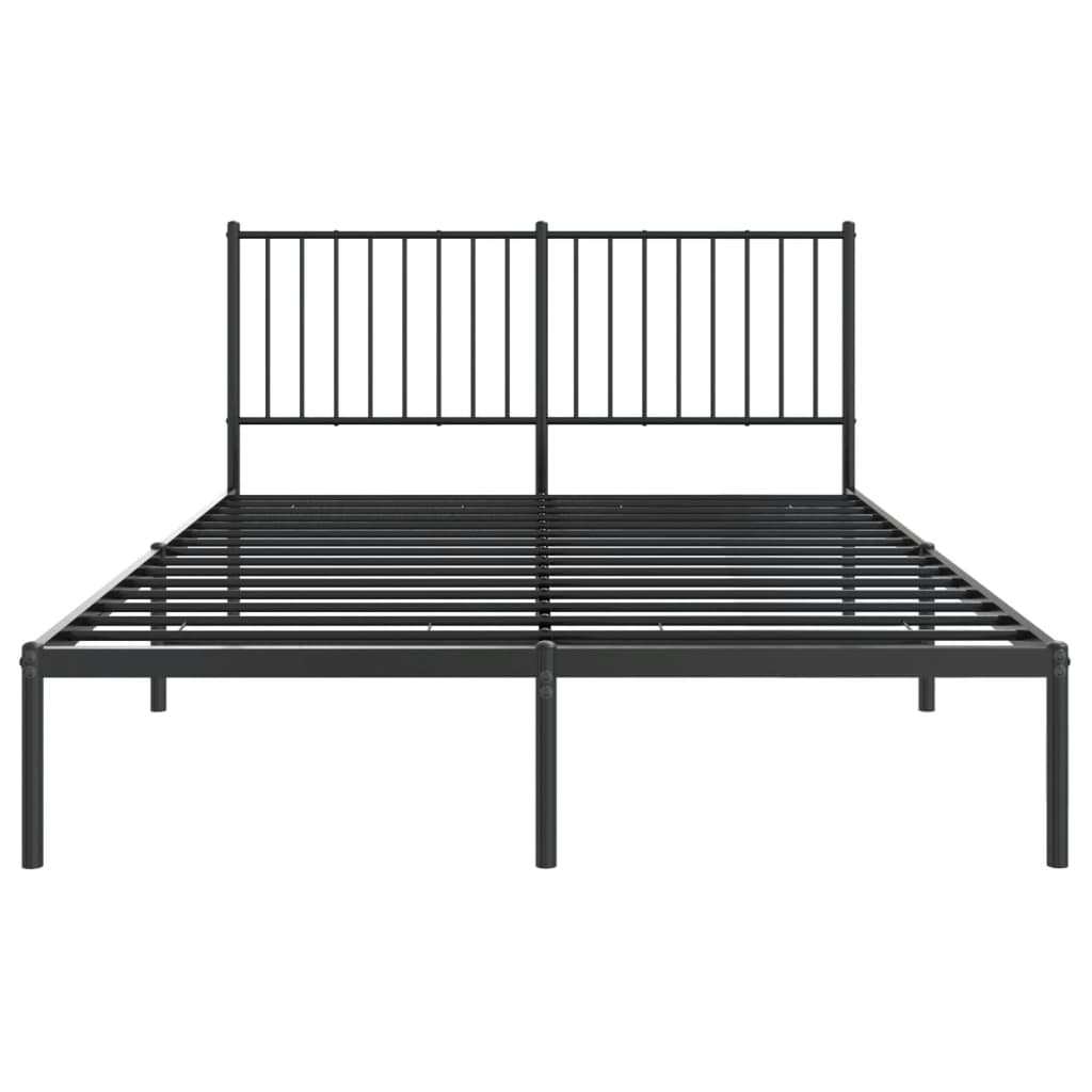 Sengeramme i metall med hodegavl svart 140x190 cm vidaXL