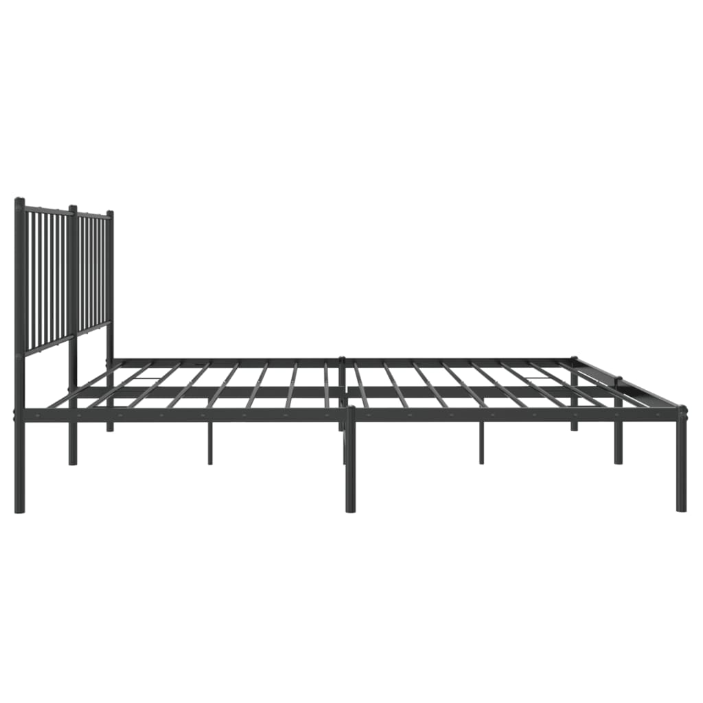 Sengeramme i metall med hodegavl svart 140x190 cm vidaXL