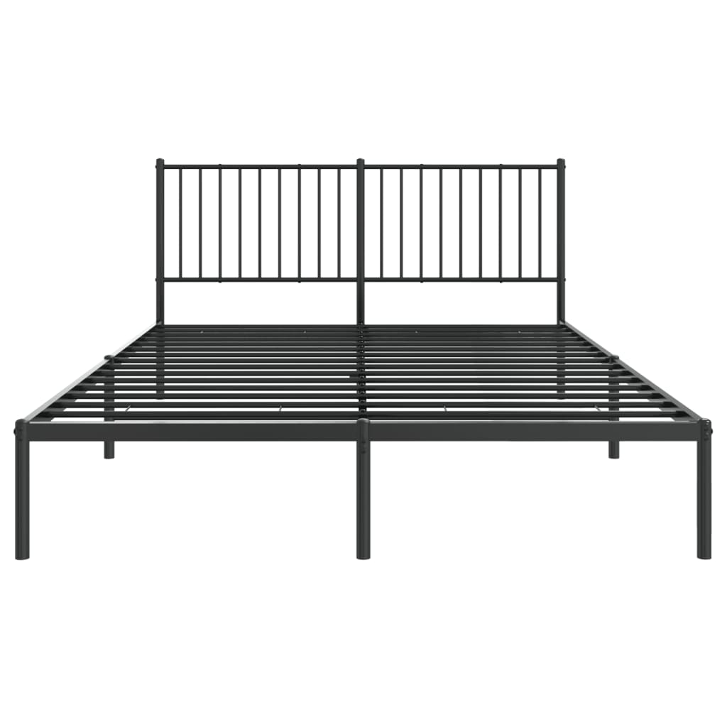 Sengeramme i metall med sengegavl svart 150x200 cm