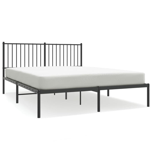 Sengeramme i metall med hodegavl svart 160x200 cm