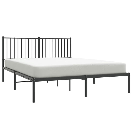 Sengeramme i metall med hodegavl svart 160x200 cm