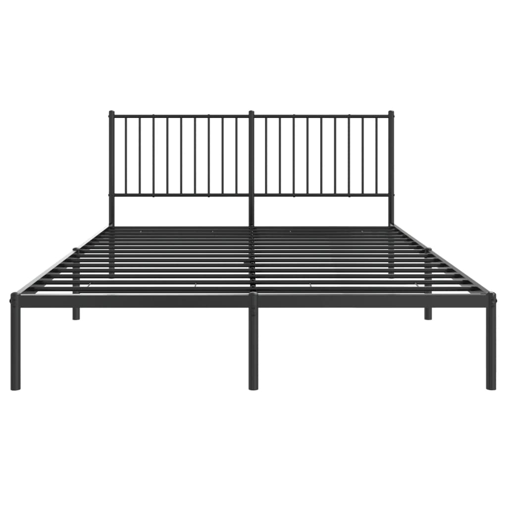 Sengeramme i metall med hodegavl svart 160x200 cm