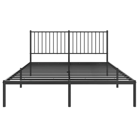 Sengeramme i metall med hodegavl svart 160x200 cm
