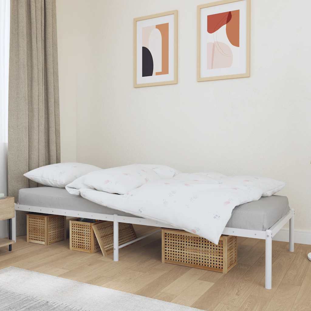 Sengeramme i metall hvit 80x200 cm vidaXL