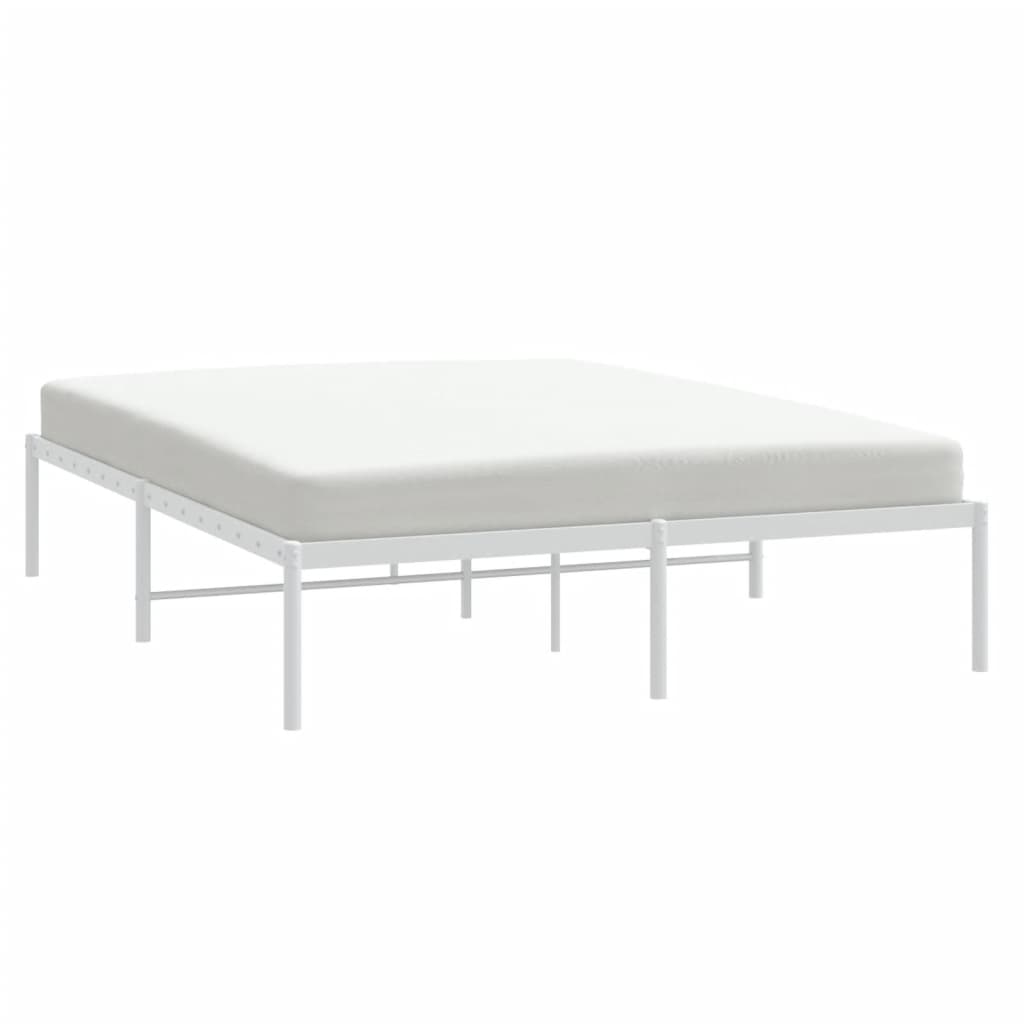 Sengeramme i metall hvit 140x190 cm