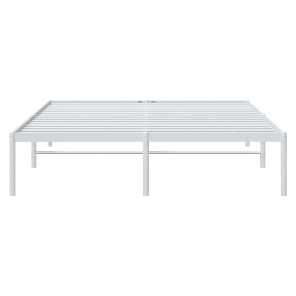 Sengeramme i metall hvit 140x190 cm