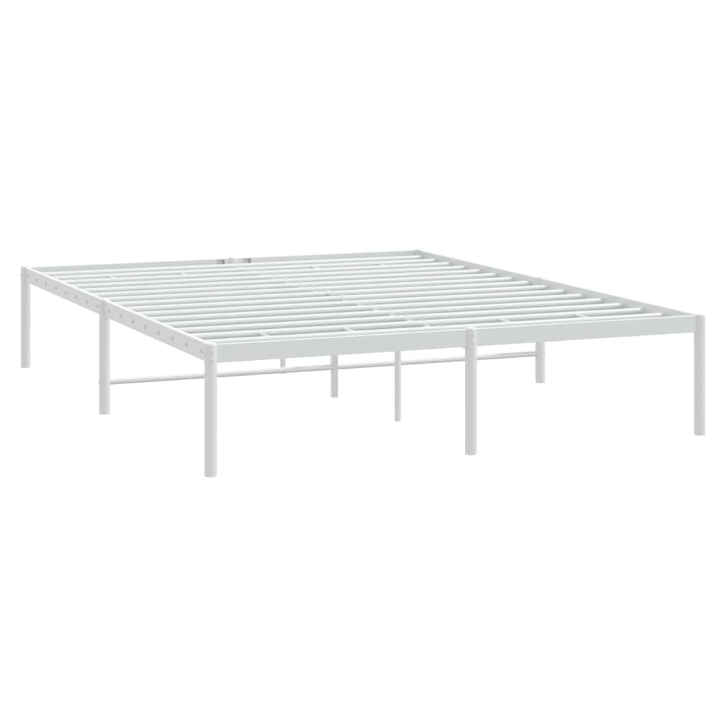 Sengeramme i metall hvit 140x200 cm