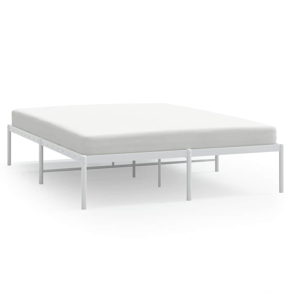 Sengeramme i metall hvit 150x200 cm
