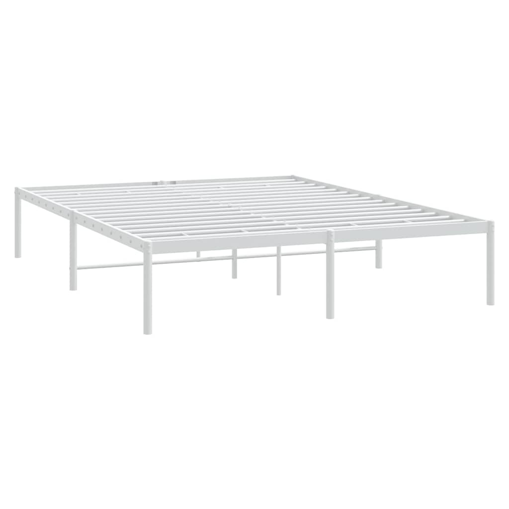 Sengeramme i metall hvit 150x200 cm