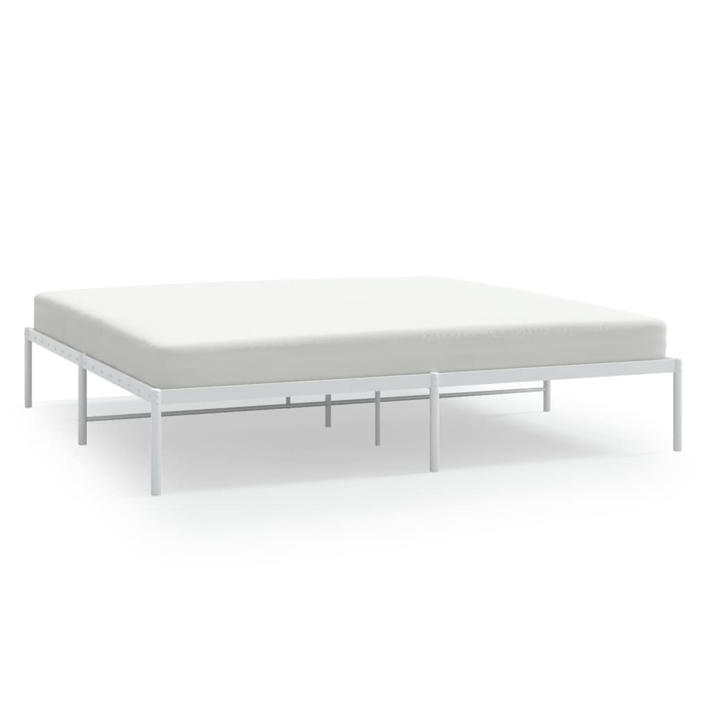 Sengeramme i metall hvit 180x200 cm
