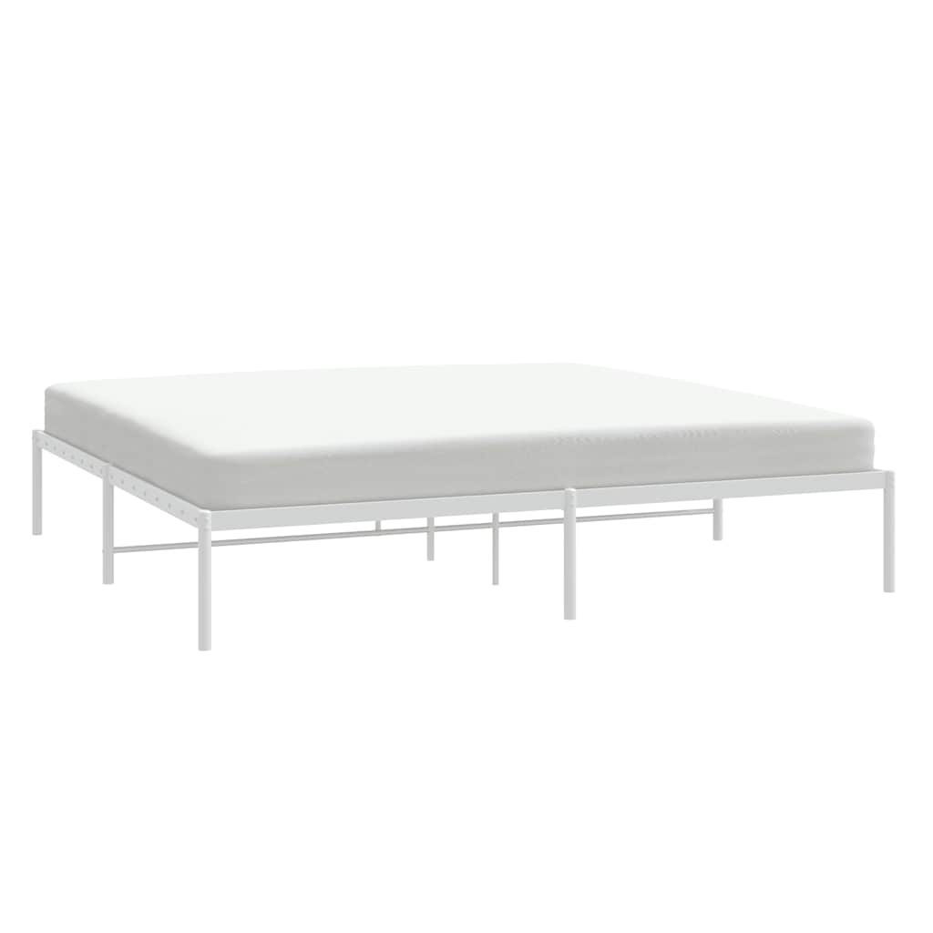 Sengeramme i metall hvit 183x213 cm