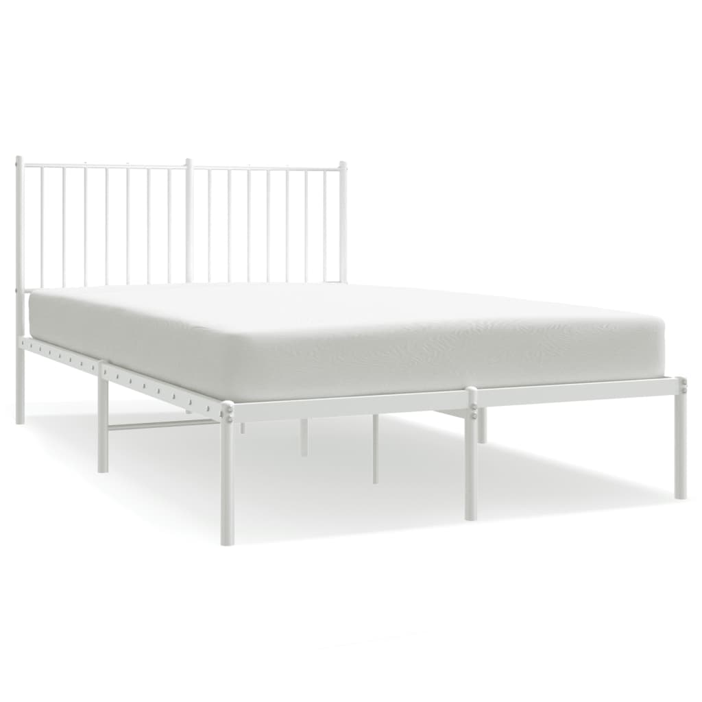 Sengeramme i metall med hodegavl hvit 120x190 cm vidaXL
