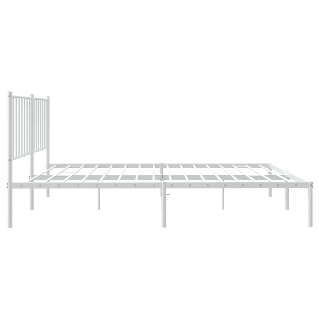 Sengeramme i metall med hodegavl hvit 120x190 cm vidaXL