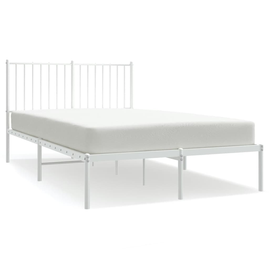 Sengeramme i metall med hodegavl hvit 120x200 cm vidaXL