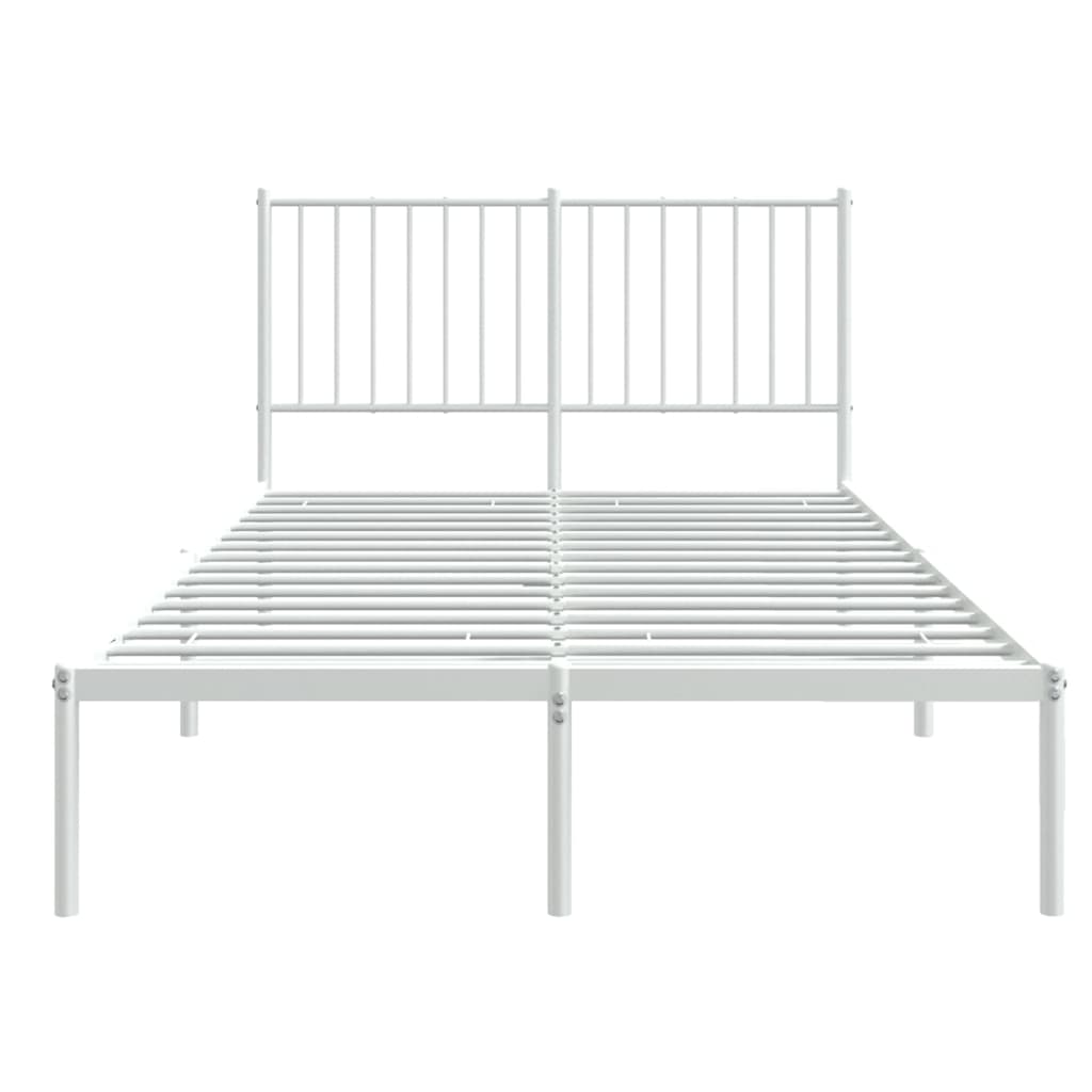 Sengeramme i metall med hodegavl hvit 120x200 cm vidaXL