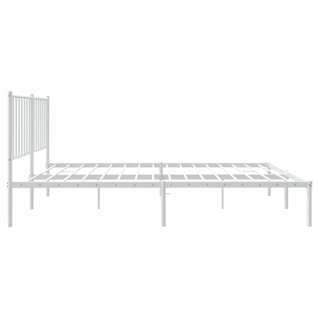 Sengeramme i metall med hodegavl hvit 120x200 cm vidaXL