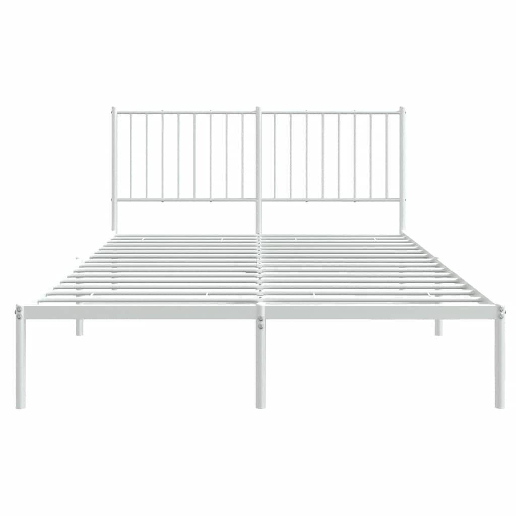 Sengeramme i metall med hodegavl hvit 135x190 cm vidaXL