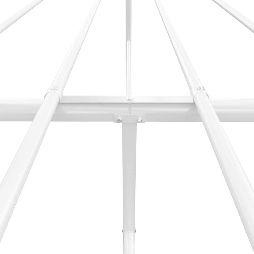 Sengeramme i metall med sengegavl hvit 150x200 cm