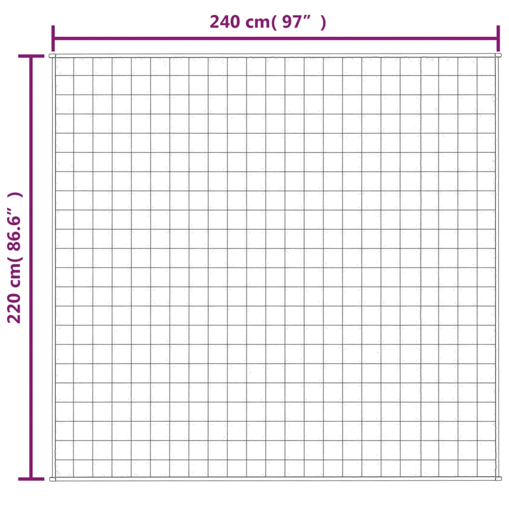 Vektdyne grå 220x240 cm 15 kg stoff