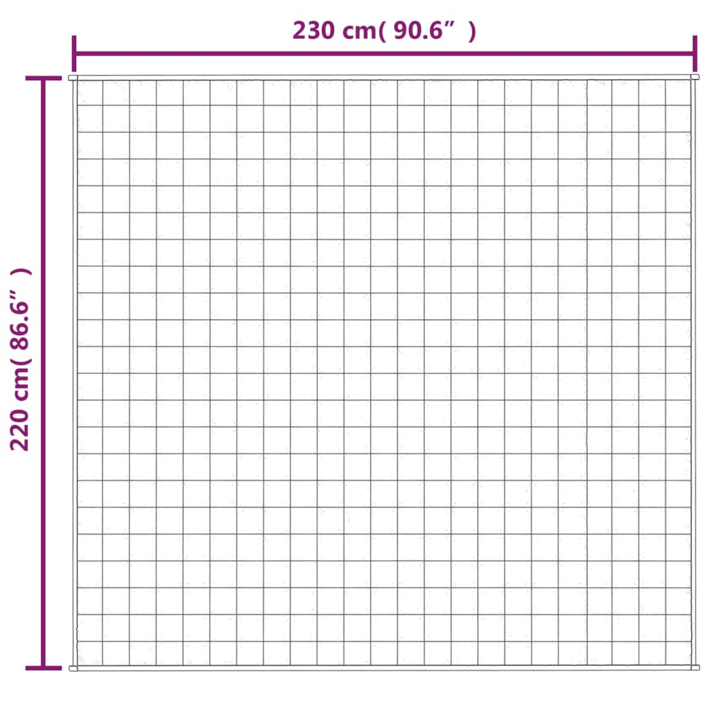 Vektdyne blå 220x230 cm 15 kg stoff