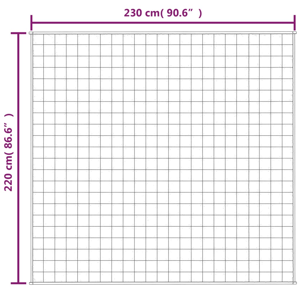 Vektdyne grå 220x230 cm 11 kg stoff vidaXL