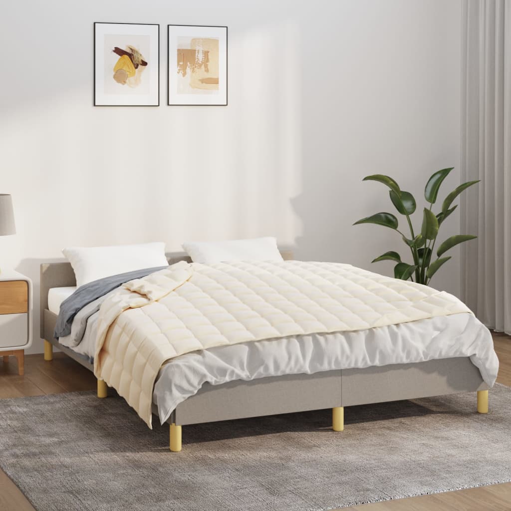Vektdyne kremhvit 140x200 cm 10 kg stoff vidaXL