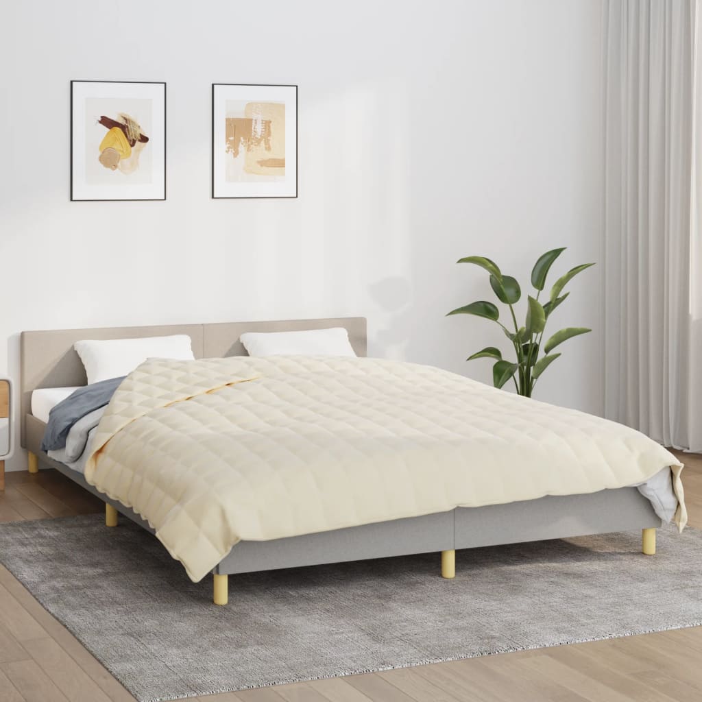 Vektdyne kremhvit 220x230 cm 11 kg stoff vidaXL