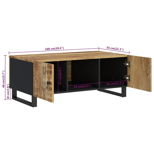 Salongbord 100x54x40 cm heltre mango og konstruert tre