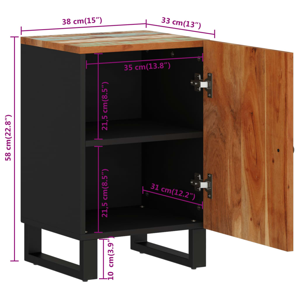 Badeskap 38x33x58 cm gjenvunnet heltre